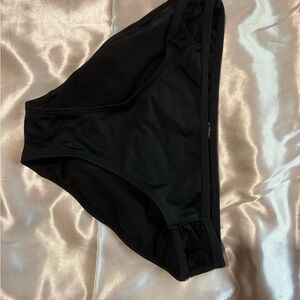 Black Lace Trim Bikini Bottom